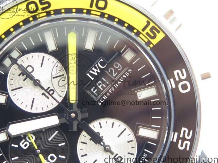 MIROTIME 0327 Aquatimer Chrono IW376702 SS BLS 1:1 Best Edition Black Dial on Black Rubber Strap A WellDesigned 7105